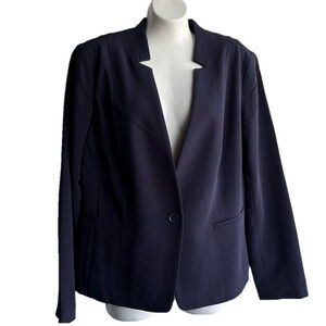 Talbots Navy Tailored Blazer with Notched Lapels